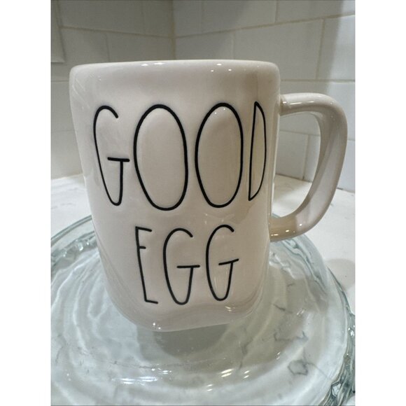 Rae Dunn Double Sided Easter Good Egg Bad Egg White Mug - Picture 7 of 9